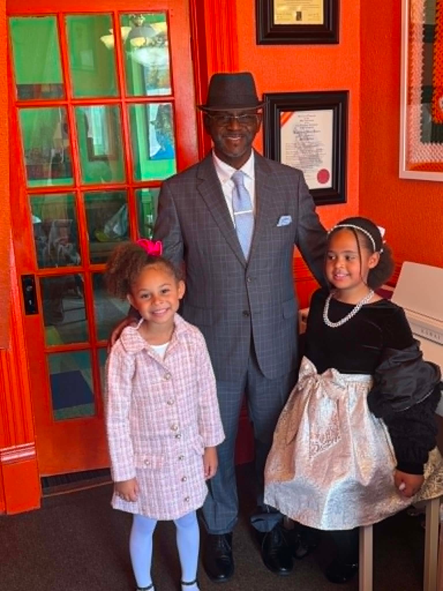 Raphael Ashanti with his granddaughters